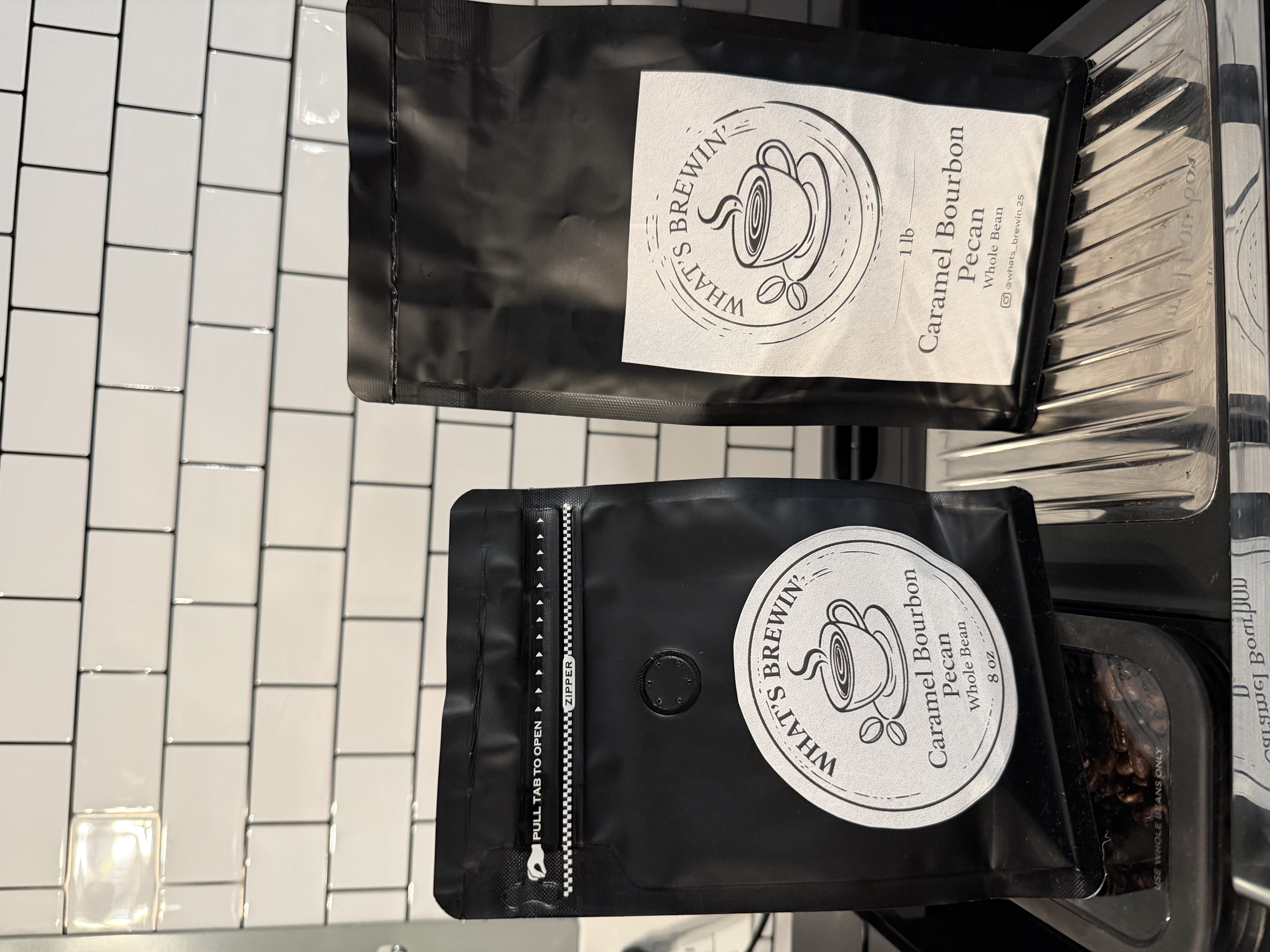 Caramel Bourbon Pecan Flavored Coffee Beans by What's Brewin'